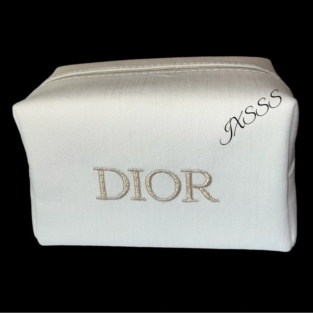 White-Gold Dior Beauty *VIP EXLUSIVE* Cosmetic-Makeup Bag
